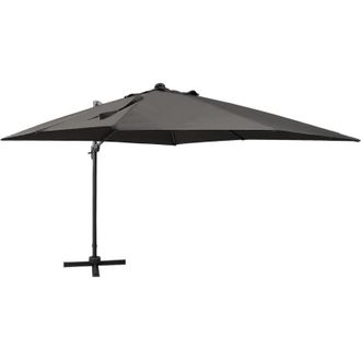vidaXL Sombrilla Jard&iacute;n Voladiza Con Palo Y Luces Led Antracita 300 Cm Vidaxl