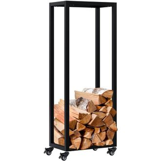 Clp Soporte Para Le&ntilde;a Hilta Negro 25x40x100 Cm