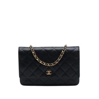 Chanel Pre-owned Wallet on Chain - Dames - Pre-owned - Zwart - Maat: ONE Size Leer