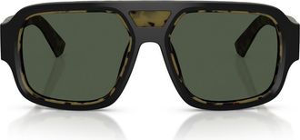 Dolce & Gabbana 55mm Polarized Square Sunglasses in Black Yellow Havana /Polar at Nordstrom