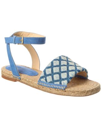L'agence LAgence Grece Ankle Strap Denim & Suede Sandal
