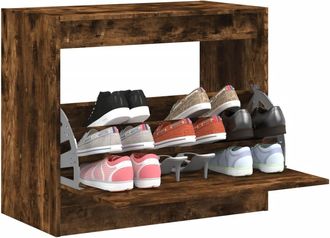 vidaXL Vidaxl - Zapatero De Madera De Ingenier&iacute;a Roble Ahumado 80x42x69 Cm