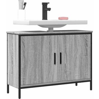 vidaXL Vidaxl - Mobile Lavabo Bagno Grigio Sonoma 80x30x60 cm Legno Multistrato