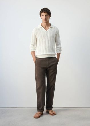 Mango Jeans relaxed-fit misto cotone lino marrone - Uomo - 46 - MANGO MAN