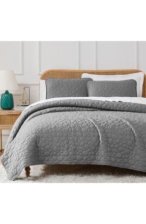 Southshore Fine Linens Pebble Embroidered Microfiber Oversize Quilt Set in Grey at Nordstrom Rack, Size King/california King