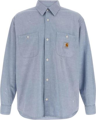Carhartt Work in Progress Painter Shirt - Heren - Casual Overhemden - Blauw - S - Katoen - Overhemden