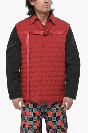 Off-white Gilet Trapuntato BUCKLEUP con Bottoni a Pressione Off-White