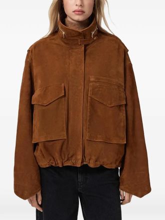 AllSaints Giacca Clay con scollo a imbuto - Marrone