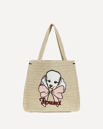 Fiorucci Borsa Tote in rafia con barboncino Woman UNI