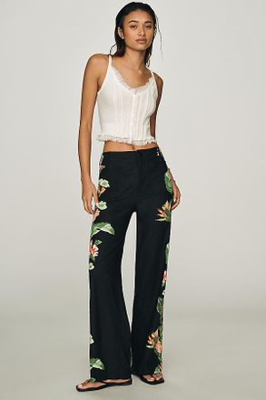 Maeve Colette European Linen Stretch Wide Leg Pants