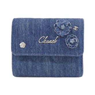 Chanel Blue Denim Wallet (Tri-Fold) (Pre-Owned)