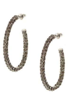 Olivia Welles Penelope Crystal Hoop Earrings in Silver at Nordstrom Rack