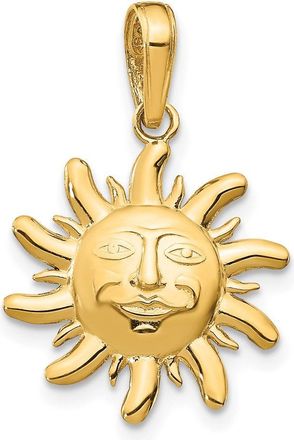 Diamond2Deal 14k Yellow Gold Polished Small Sun Charm Pendant