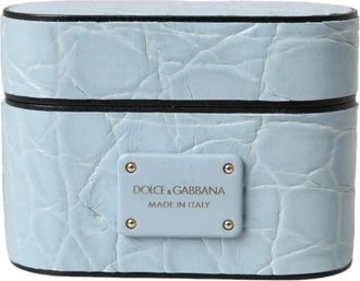 Dolce & Gabbana Airpods Case - Dames - Telefoonaccessoires - Blauw - ONE Size - Leer - Accessoires