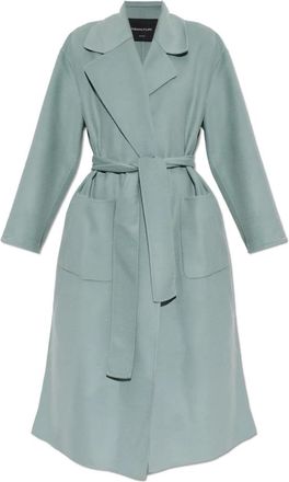 Fabiana Filippi Woljas met riem - Dames - Jas met riem - Blauw - M - Wol - Jassen