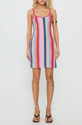 Princess Polly Yazmine Stripe Knit Minidress in Multi Stripe at Nordstrom Rack, Size 4