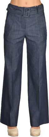 Incotex Dark Blue Wide-Leg High-Waist Trousers