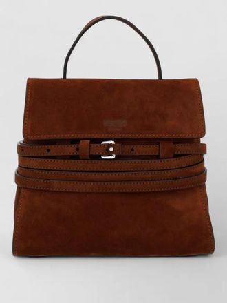 Moschino shoulder bag structured shape suede finish