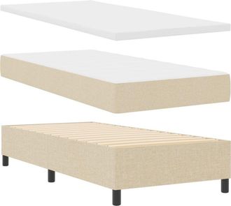 vidaXL Vidaxl - Box Spring Bed with Mattress Cream 100 x 200 cm Fabric
