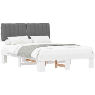 vidaXL Estructura De Cama Con Cabecera Tapizada Gris Claro Vidaxl