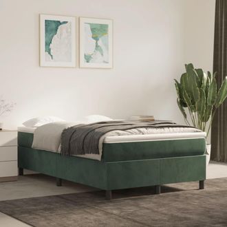 vidaXL Estructura Cama Sin Colch&oacute;n Terciopelo Verde Oscuro 120x200 Cm Vidaxl