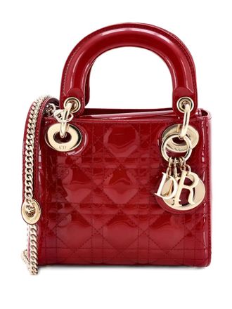 Dior Lady Dior Chain Bag Cannage Quilt Patent Mini satchel - women - Patent Leather - One Size - Red