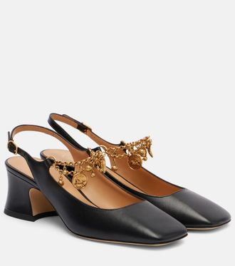 Chloé Chloé Chloé Charms 55 leather slingback pumps