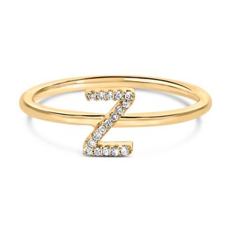 House of Brilliance 10K Gold Diamond Accent Initial A-Z Ring