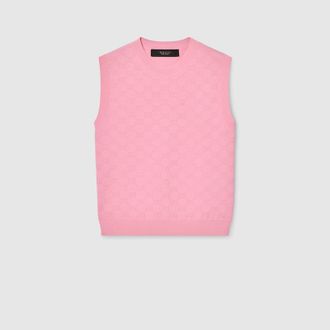 Gucci GG Fine Fabric Jacquard Vest, Pink, Ready-to-wear