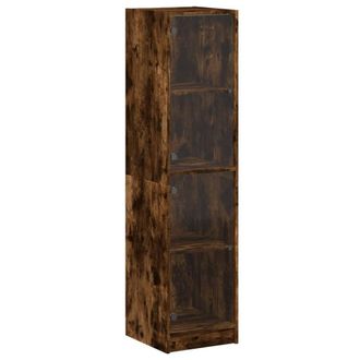 vidaXL Vidaxl - Aparador Con Puertas De Vidrio Roble Ahumado 35x37x142 Cm