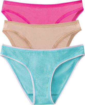 OnGossamer 3-Pack Mesh Hip Bikinis in Sf/chp/wf at Nordstrom, Size Medium