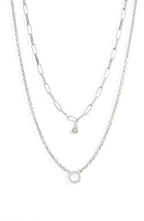 Meshmerise Diamond Initial Charm Necklace in White-O at Nordstrom Rack