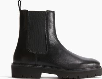 H&M Chelseaboots aus Leder - Schwarz