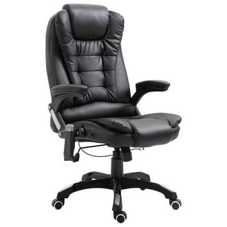 vidaXL Sill&oacute;n De Oficina De Masaje Negro Cuero Sint&eacute;tico Vidaxl