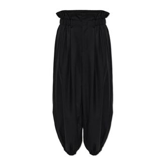 Comme Des Gar&ccedil;ons Wide Trousers, female, Black, Size: S Trousers with cuffed hems