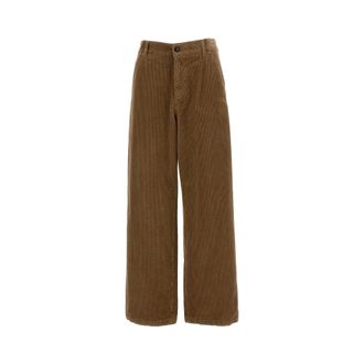 Barena Wide Broeken - Dames - Broeken - Bruin - Maat: 2XS Katoen