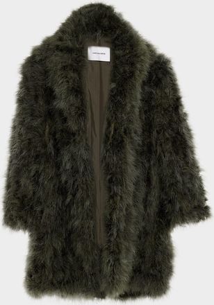 Yves Salomon Feather Shawl-Collar Coat