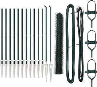 Berkfield Home Fencing Set Set of 2 Green Steel 25 x 1.2 m Durable
