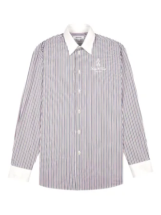 Sporty & Rich striped shirt - women - Cotton/Mother of Pearl - L - Blue
