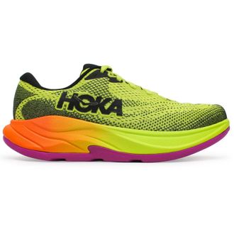 Hoka One One Hoka Rincon 4 Synthetic Textile Womens Comfort Trainers - UK 6.5 - US 8 Women - EU 40 - Hoka Citrus Black - Size:UK 6.5