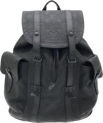 Louis Vuitton Black Leather Backpack (Pre-Owned)
