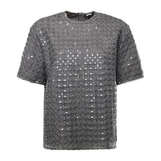 Rotate ROTATE Birger Christensen, T-Shirts, female, Gray, Size: 2XS T-Shirts