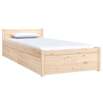 Berkfield Home Beautiful Bed Frame with Drawers 75x190 cm Small Single in Light Brown