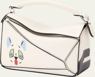 Loewe x Louis Wain Puzzle Futurist Cats Top-Handle Bag in Leather