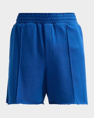 Helmut Lang Men & apos;s Terry Pintuck Pleated Shorts