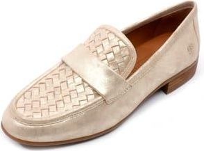 Gentle Souls Crew Woven Leather Loafer in Gold Leather at Nordstrom Rack, Size 6.5