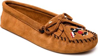 Minnetonka x Lucie Skjefte Thunderbird Animikii Softsole Slipper in Brown at Nordstrom, Size 5.5