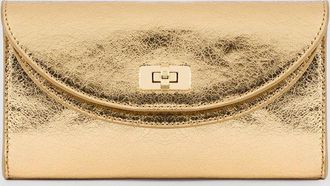 Sandro Mambo metallic leather clutch