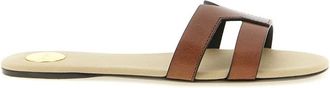 Saint Laurent Mabrouka Leather Sandal - female - Saint Laurent - Sliders - Brown - 7 UK - Shoes