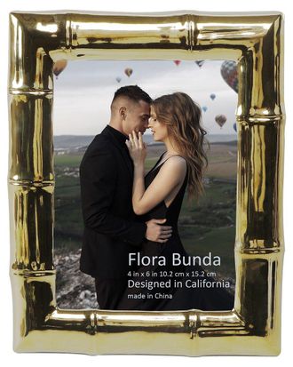 Flora Bunda 4X6 Bamboo Ceramic Photo Frame